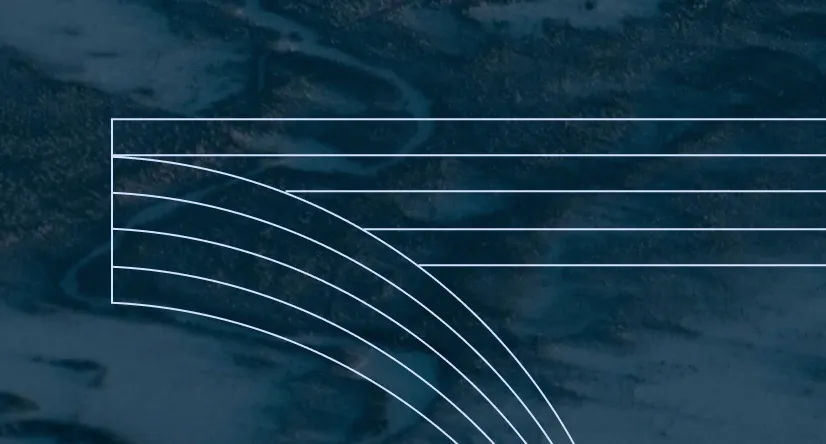 An aerial view of a river delta