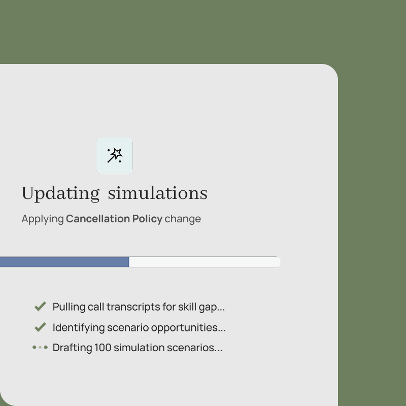 AI simulation authoring workspace for creating frontline training scenarios
