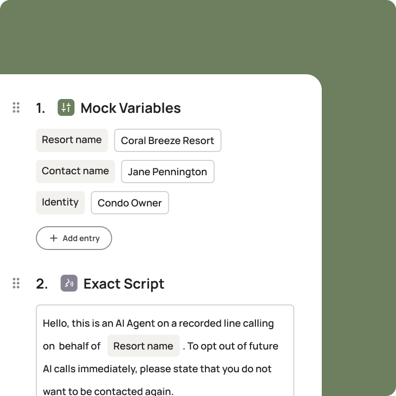 AI agent controls for scripts, generative responses and custom prompts