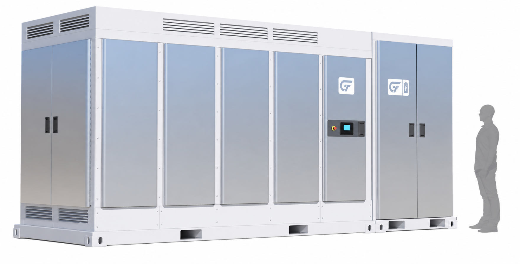 SSTack unit paired with its battery unit, shown to human scale