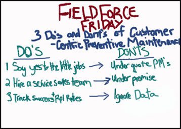 3 Do’s and Don’ts of Running a Customer Centric Preventive Maintenance Program - Field Force Friday