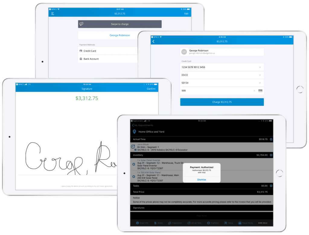 MSI Service Pro Payments for on-site field service payment collection with PaySimple