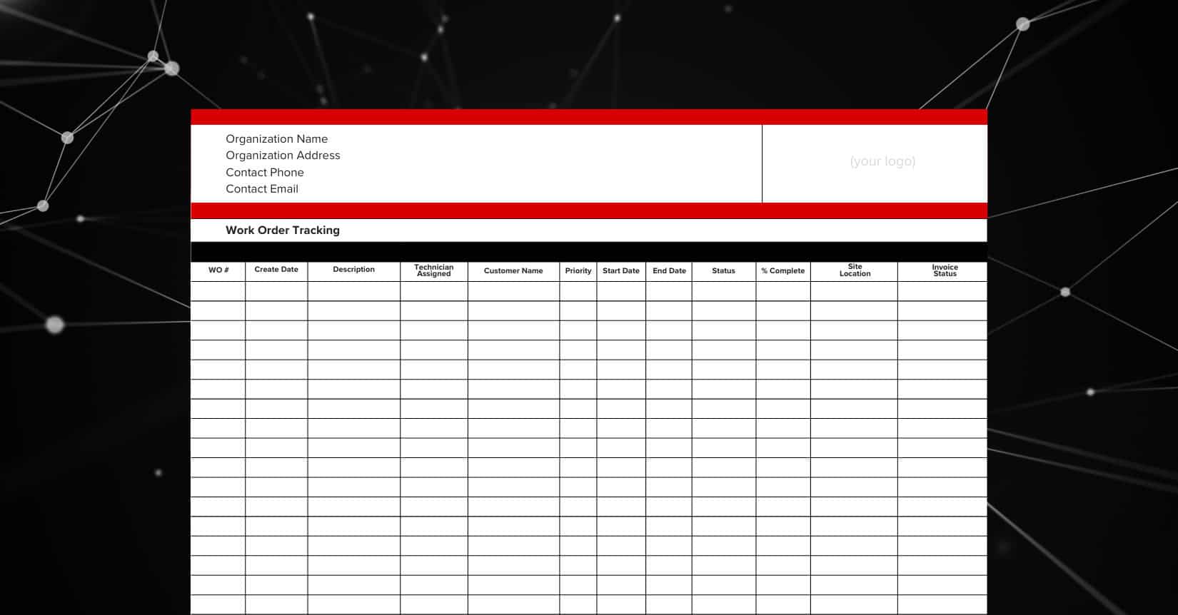 Free Work Order Tracking Template (Excel, PDF, Word Downloads) 