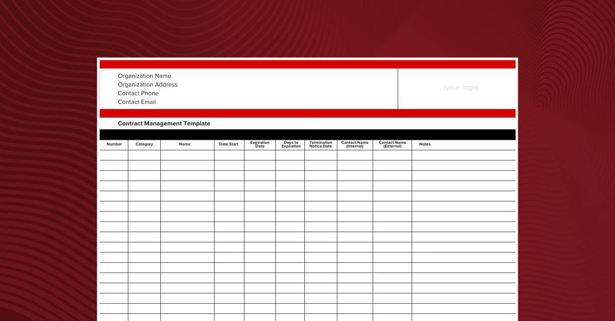 Free Contract Management Template (Excel, PDF, Word Downloads)