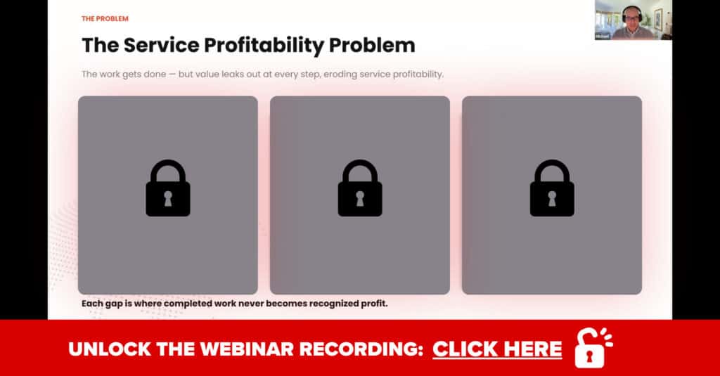 A slide from the webinar deck showing the profitability problem.
