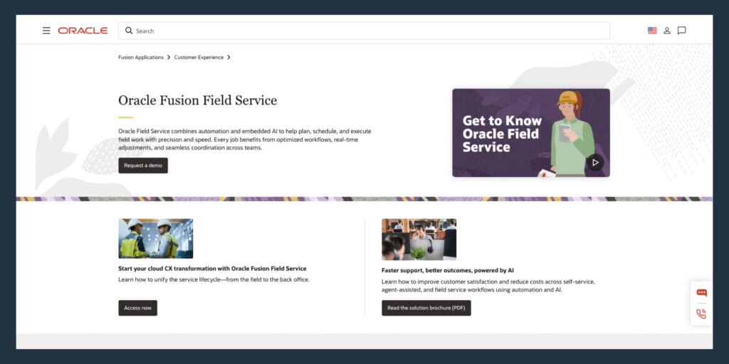 Oracle field service solution