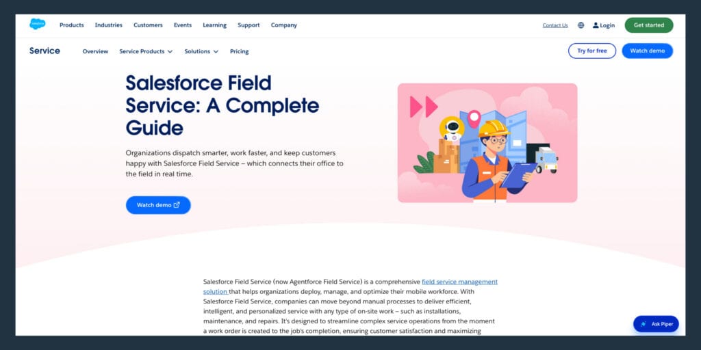 Salesforce field service software