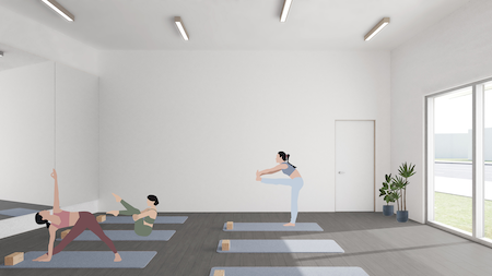 Yoga room rendering