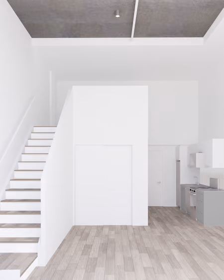 Common area with stairs rendering