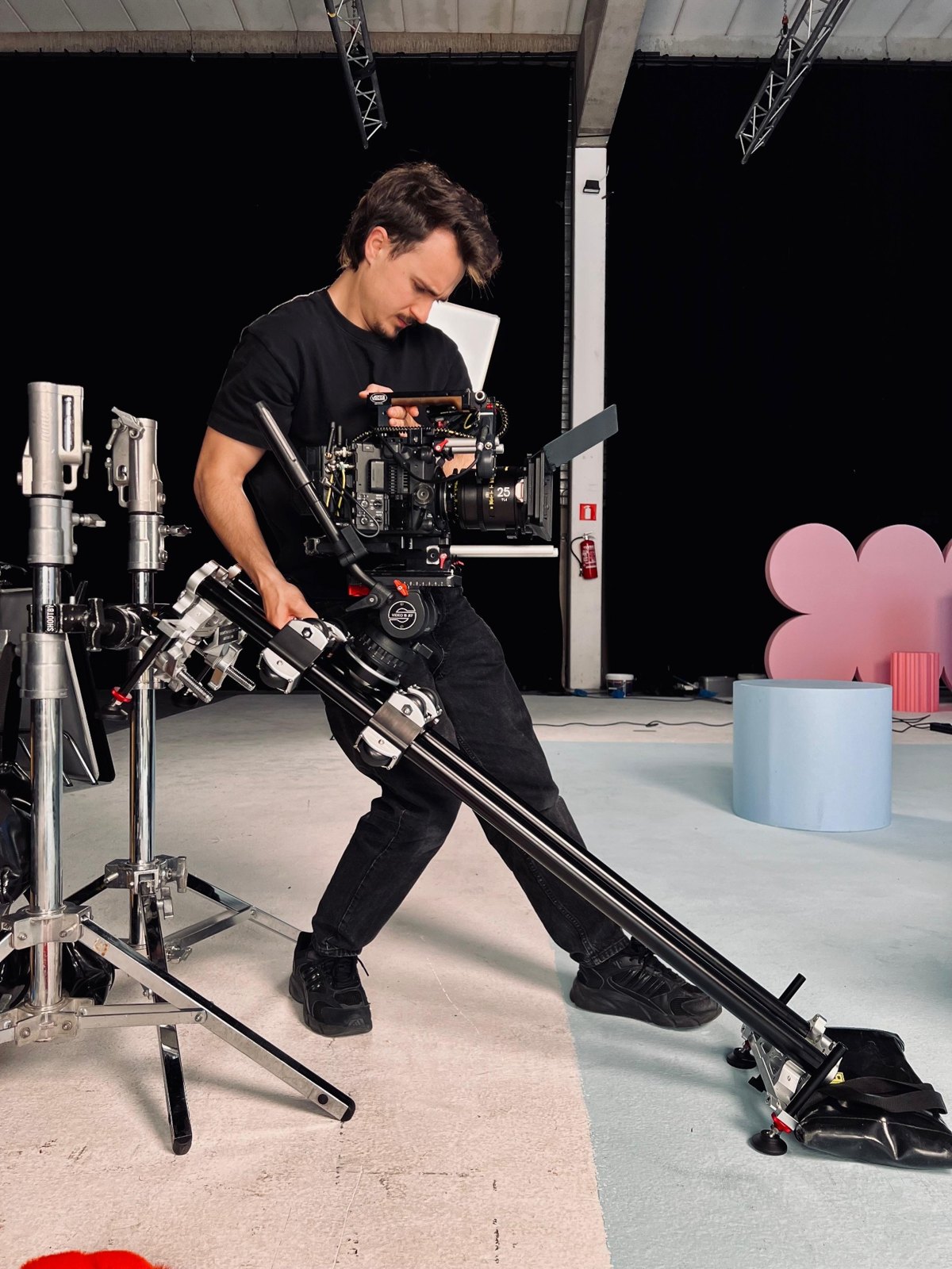 Cloudpillo BTS — camera op een dolly