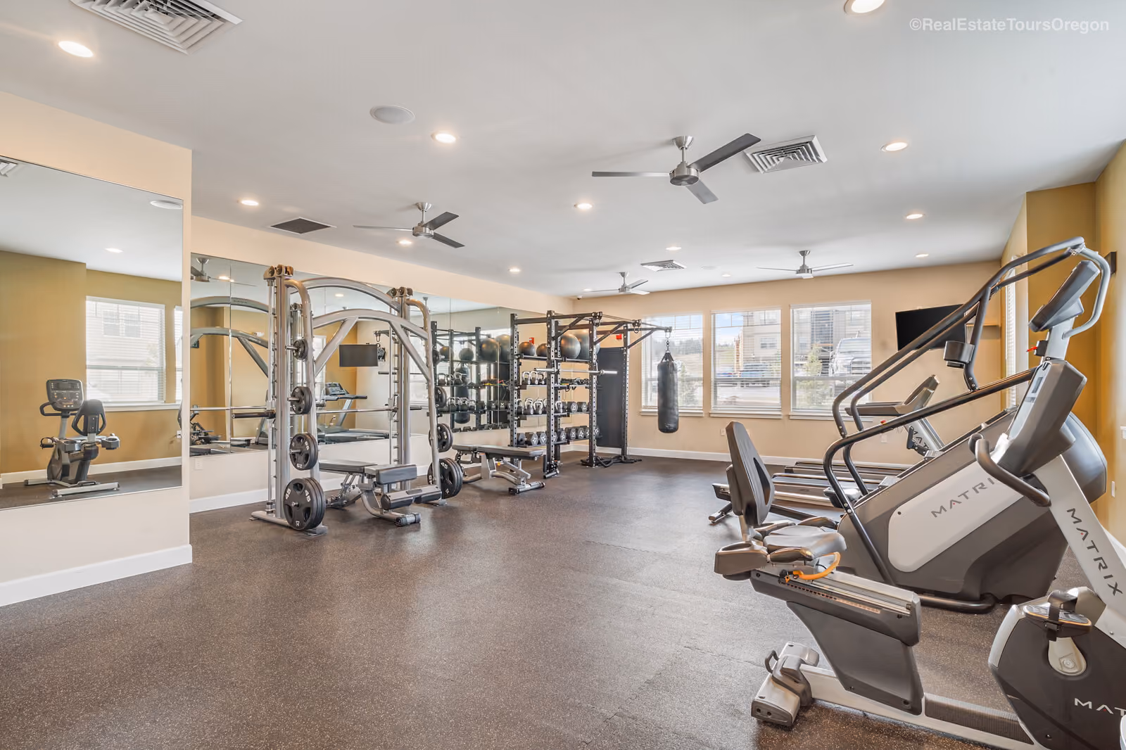 Fitness center with modern equipment at The Grove in Salem, Oregon
