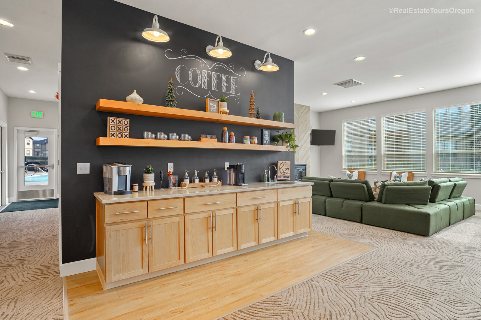 Resident Clubhouse with coffee bar at The Grove in Salem, Oregon