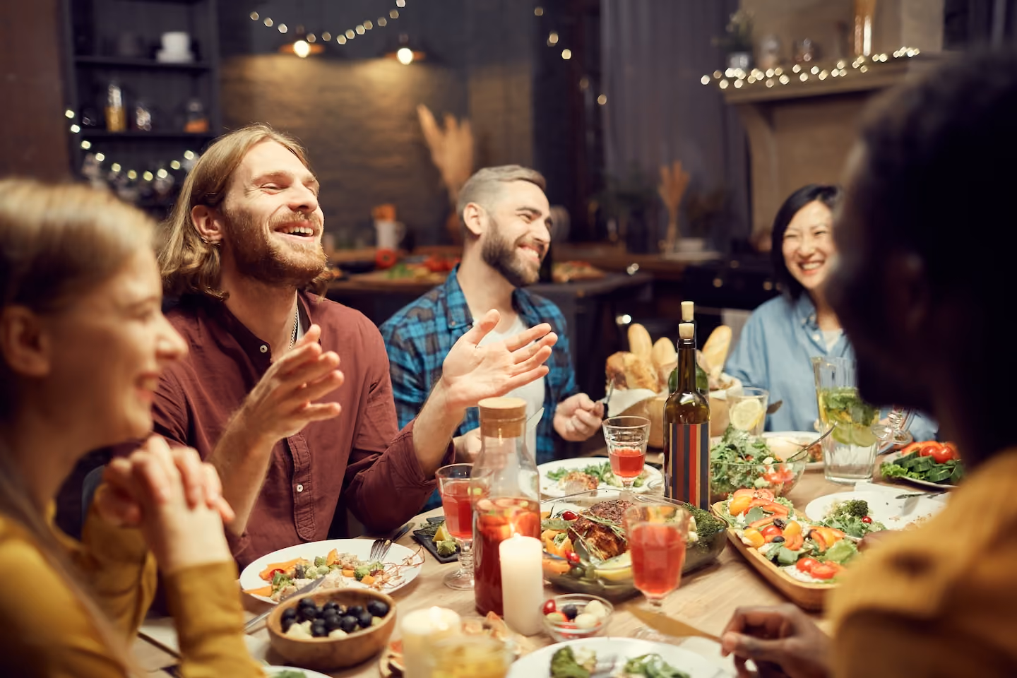 Friends at dinner
