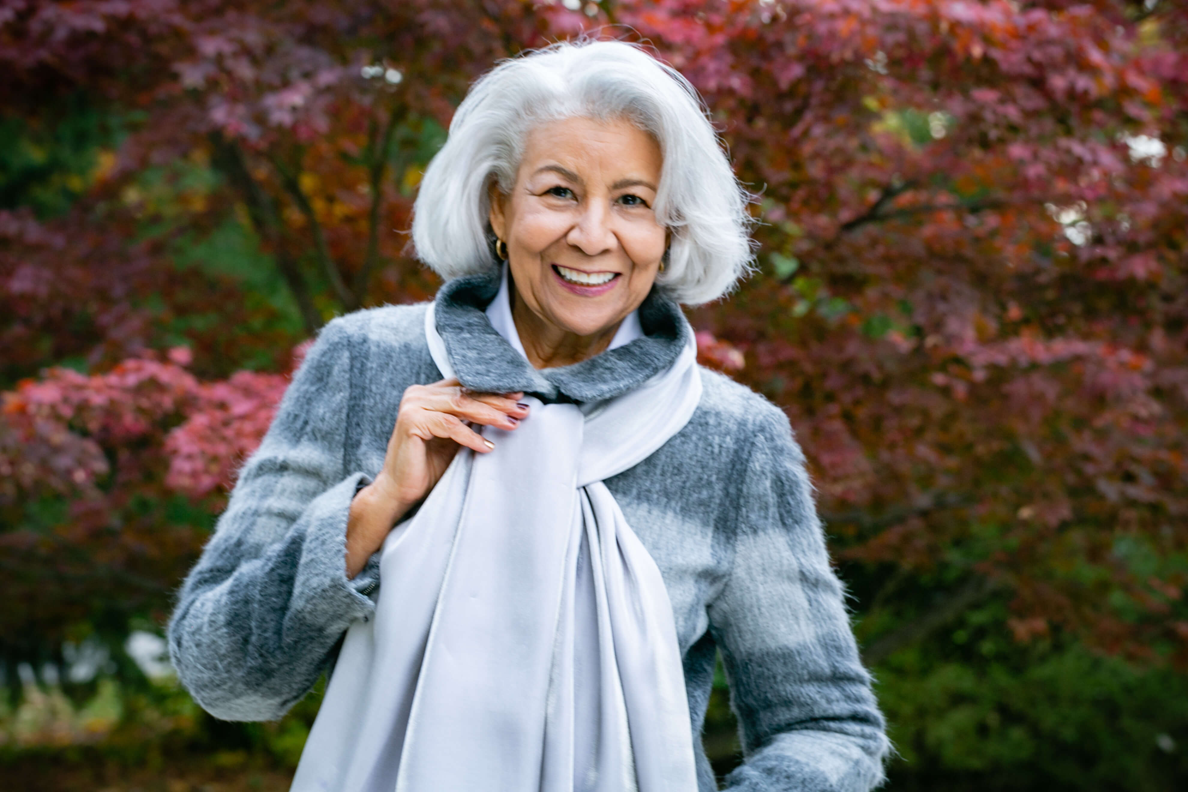 Smiling senior woman outdoors