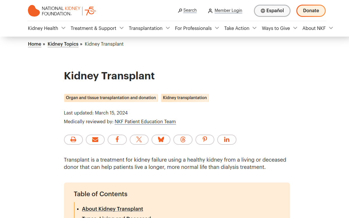 Kidney Transplant Basics
