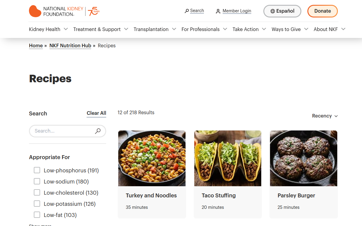 NKF Kidney-Friendly Recipes