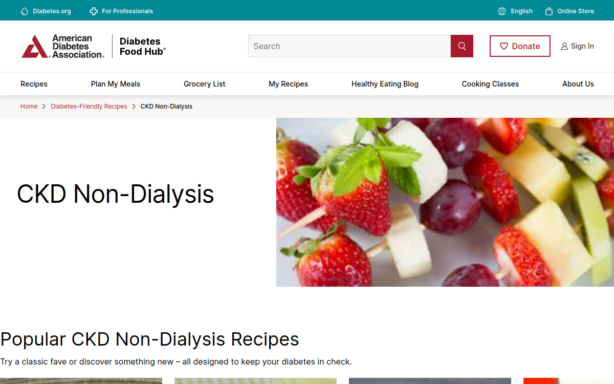 Recipes for Patients with Diabetes and Kidney Disease (Not on Dialysis)