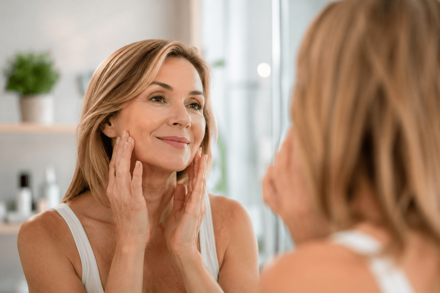 Patient reviewing long-lasting facelift results with a plastic surgeon in Houston, Texas