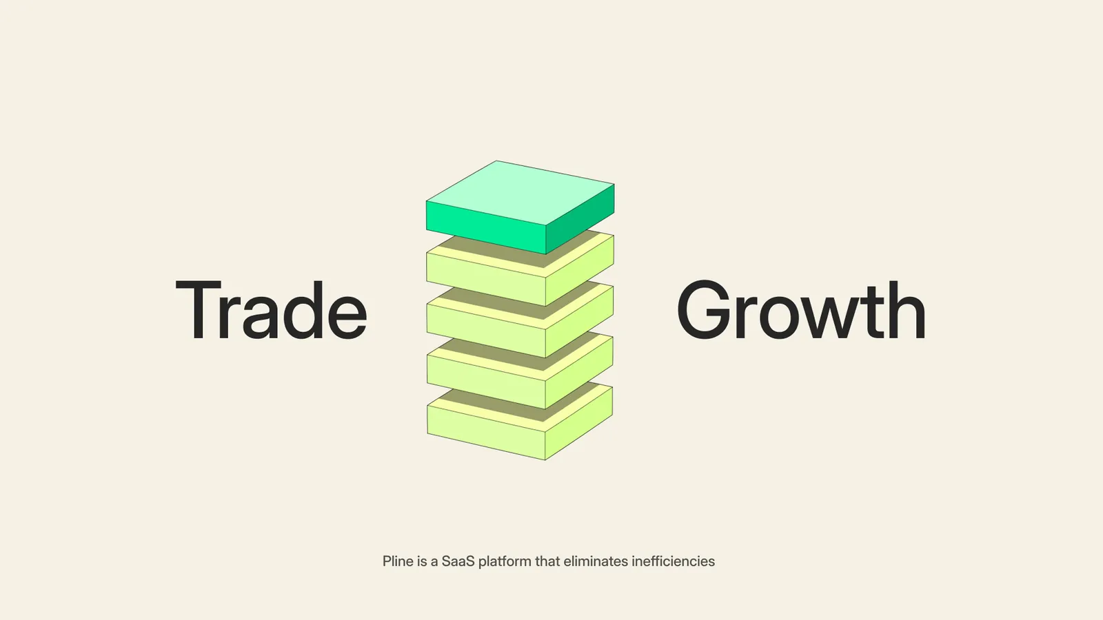 Trade and Growth slide with the stacked block icon