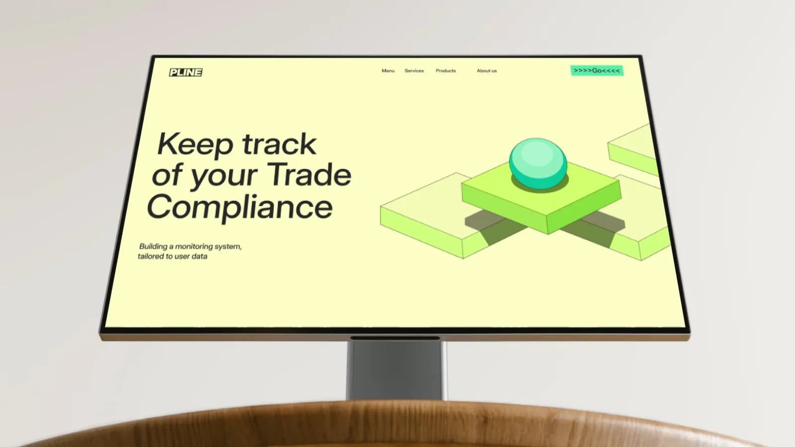 Website on a desktop monitor: Keep track of your Trade Compliance