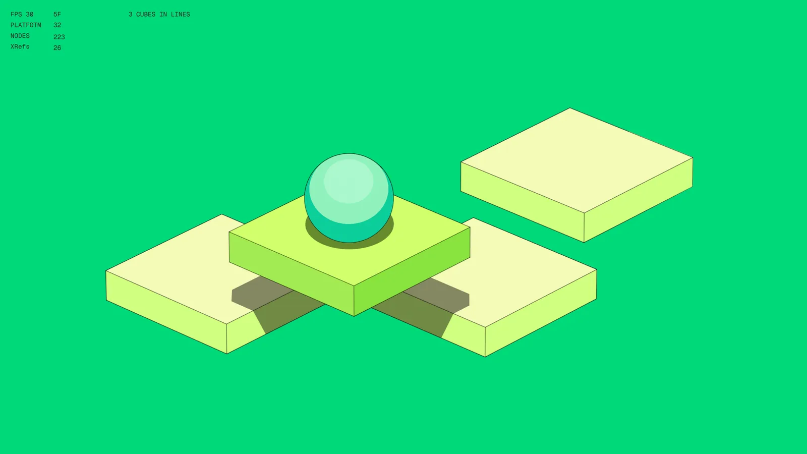 Isometric blocks illustration on green