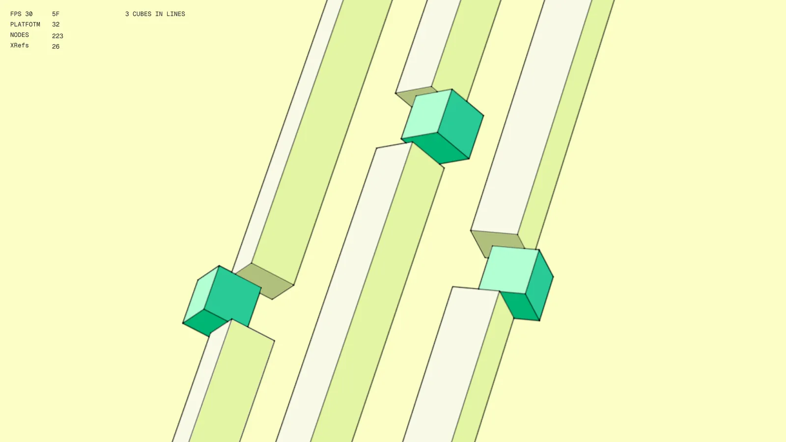 Isometric rails illustration from the visual system
