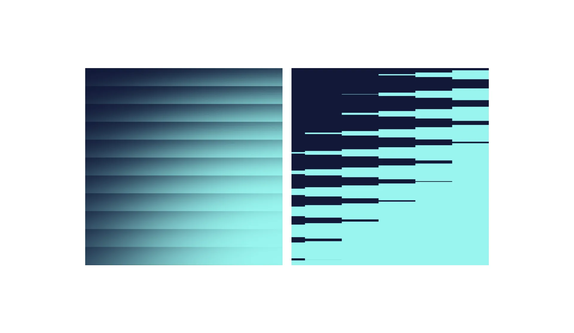 Gradient graphic system in navy and aqua