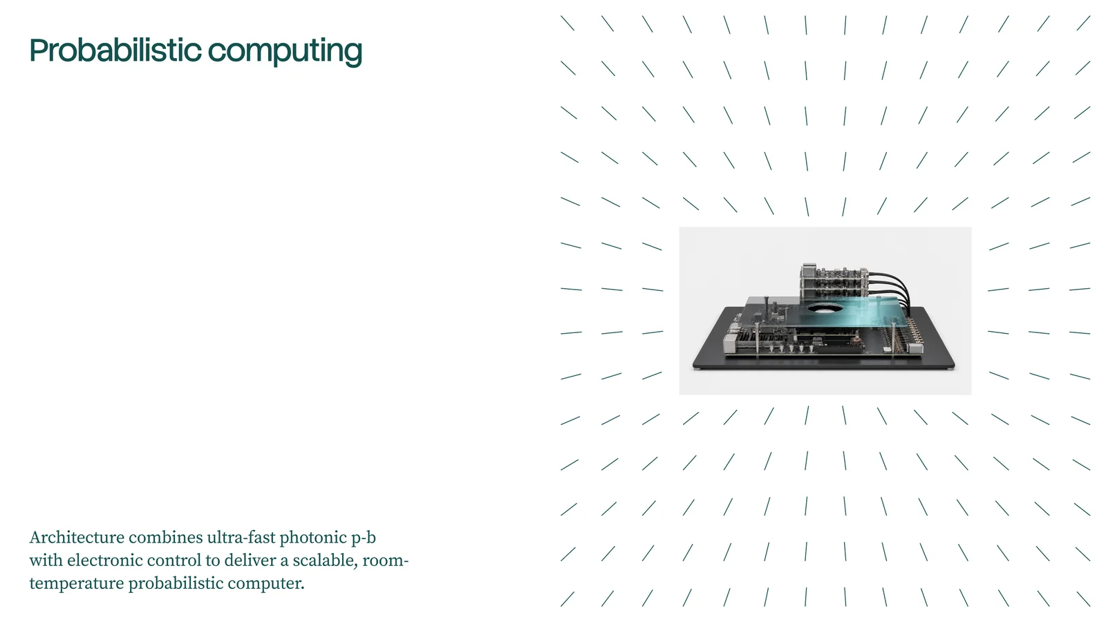 Probabilistic computing slide with the processor board