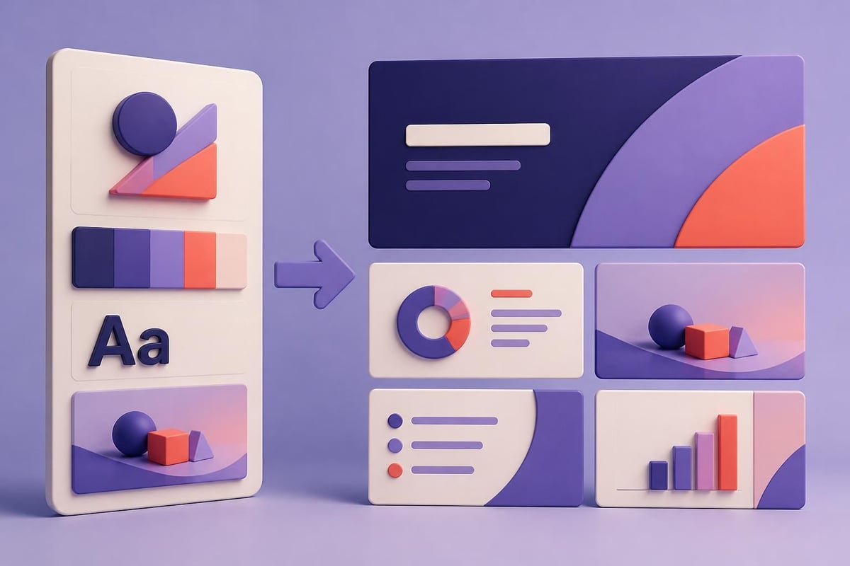 Corporate brand elements unified in presentation design