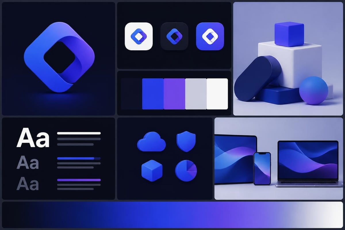 Tech company visual identity components