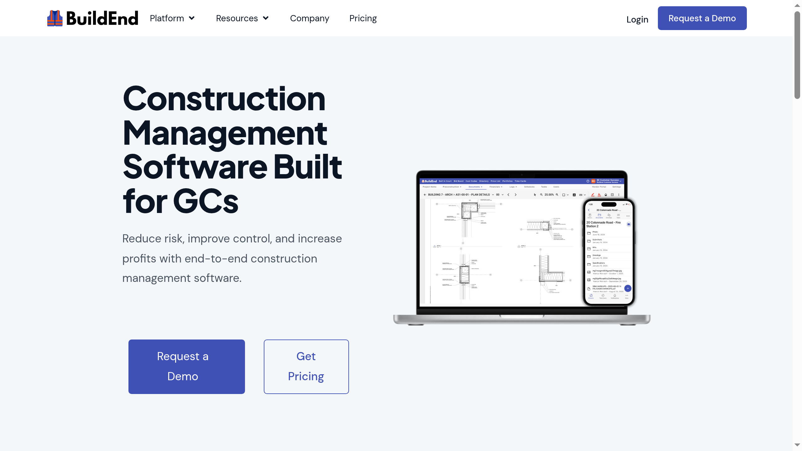 Buildend homepage screenshot