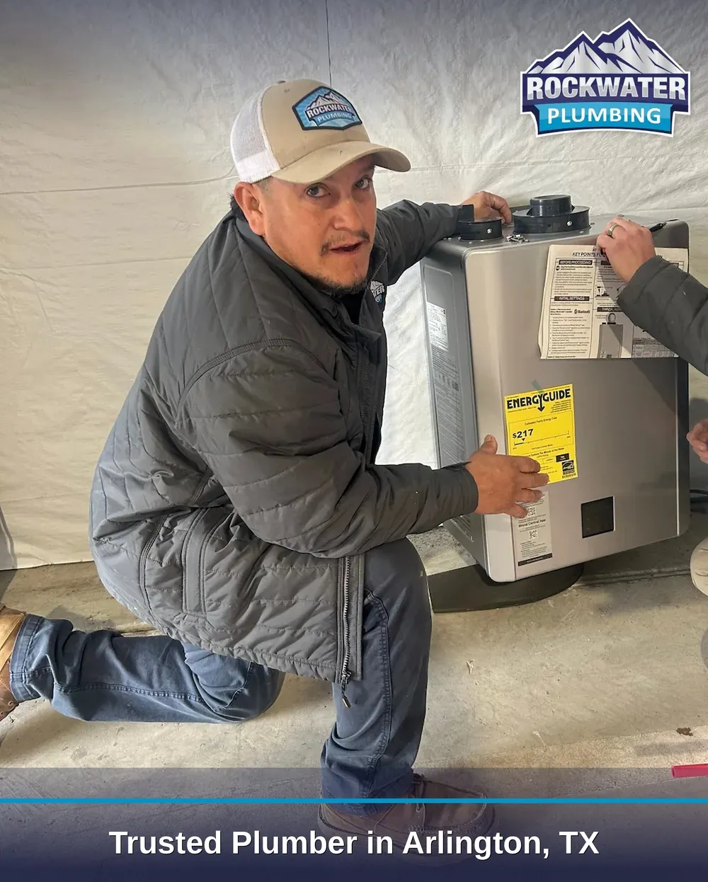 Rockwater Plumbing team with service van