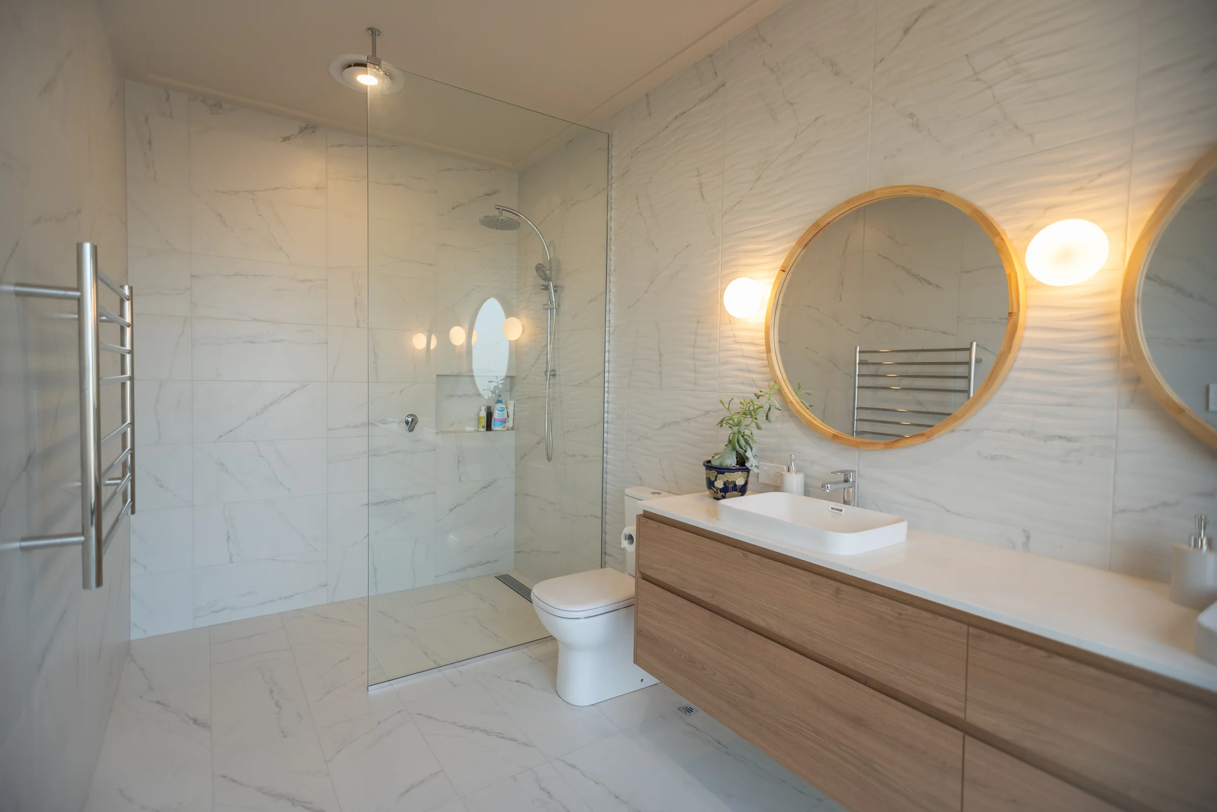 Ensuite walk-in shower and double vanity