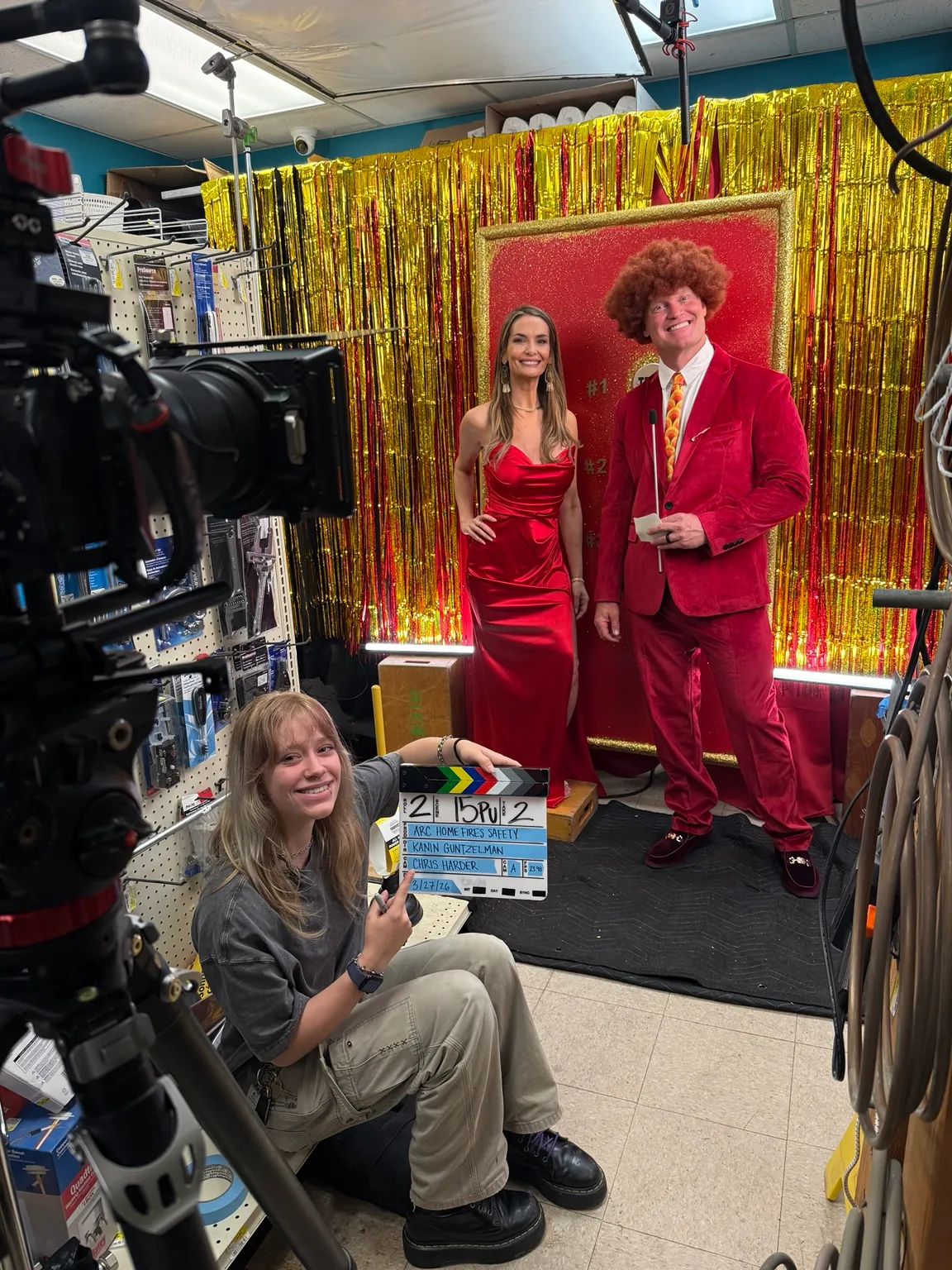 American Red Cross production with cast, crew and cinema camera