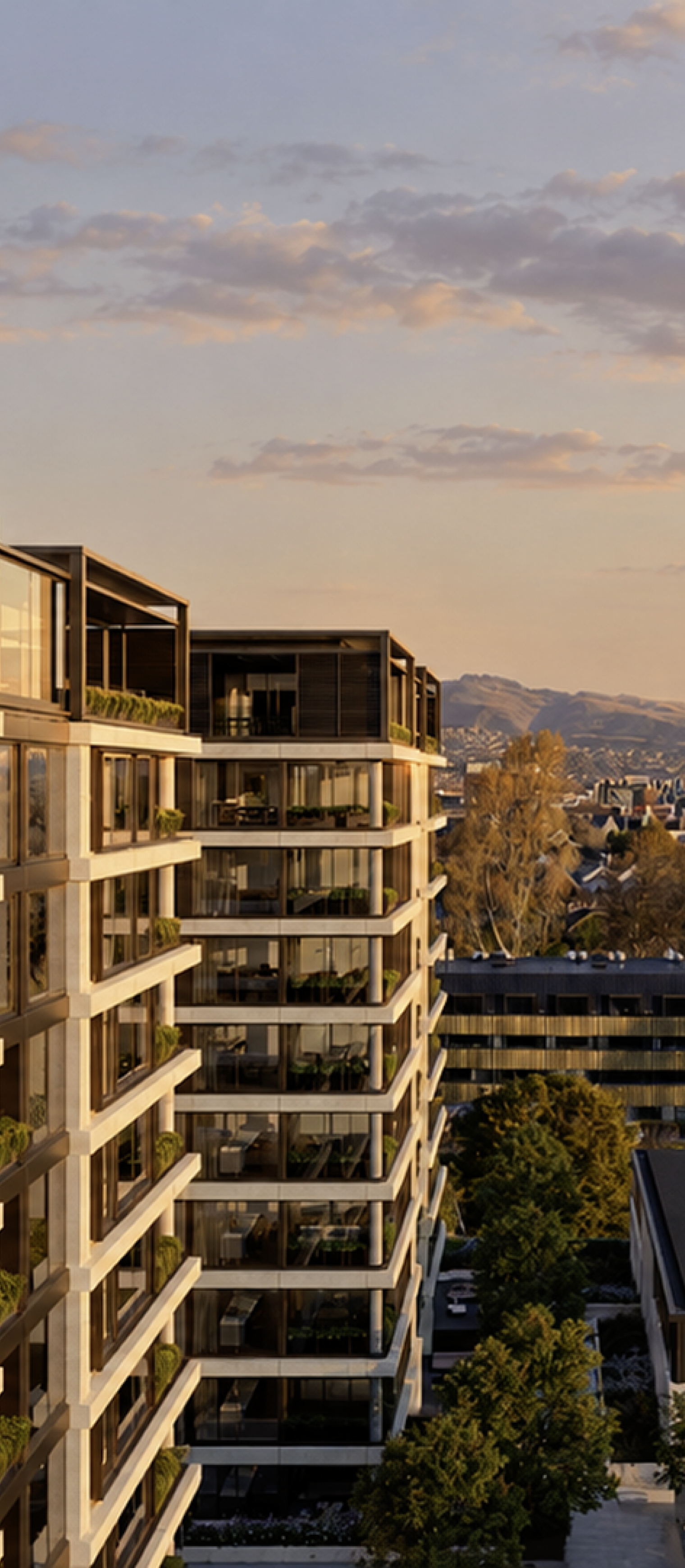 The Park residences on Park Terrace overlooking Hagley Park