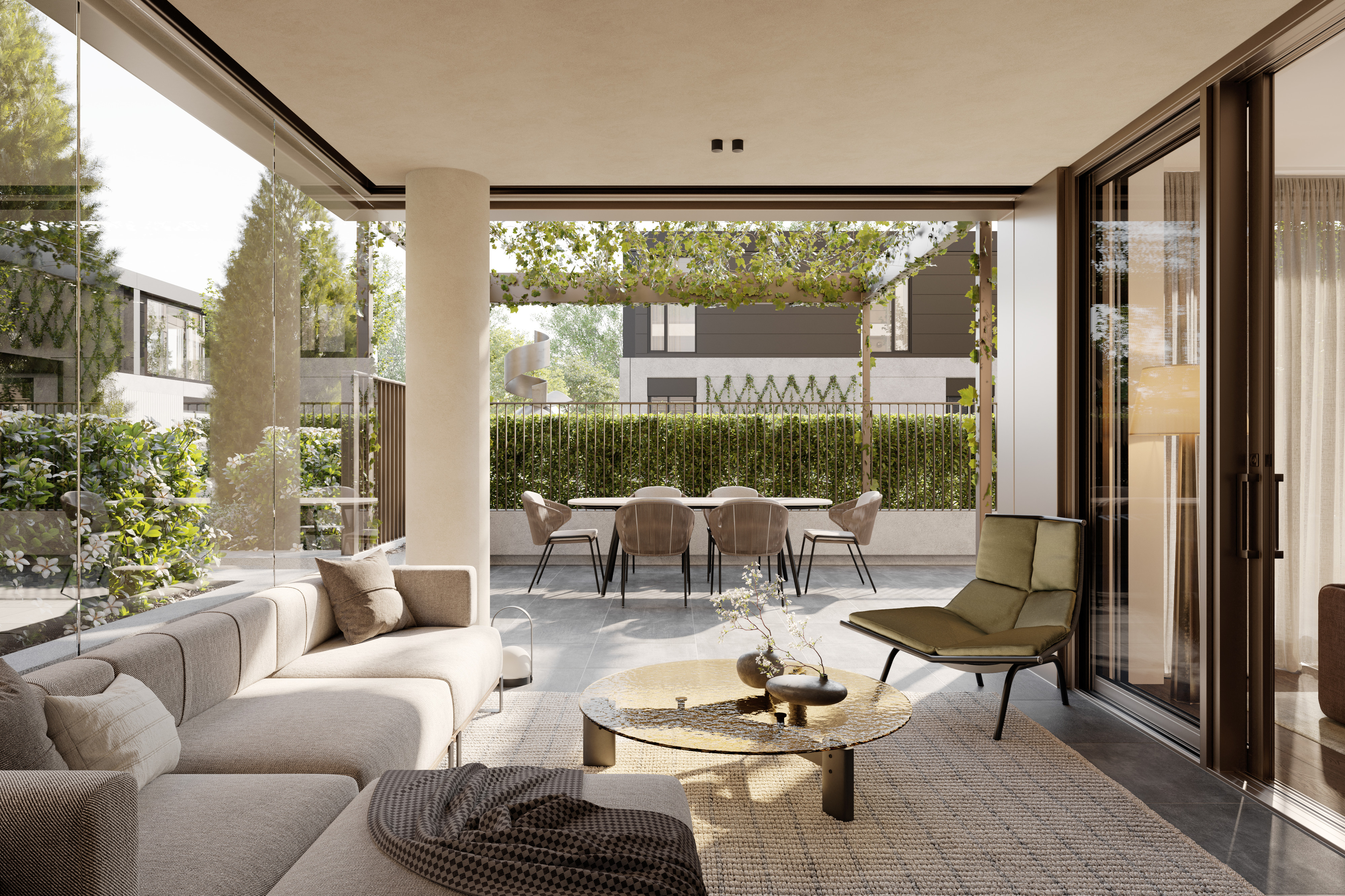 Ground-level garden residences at The Park with private planting