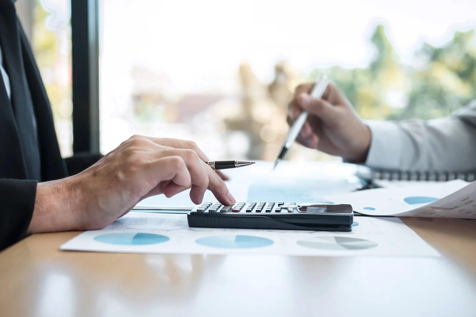 Accountant reviewing property records