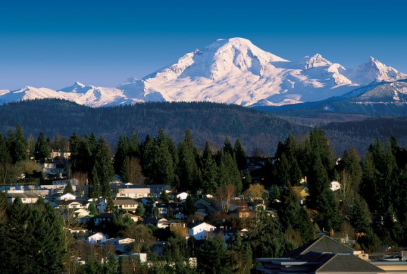 Abbotsford, BC with Mt. Baker in the background