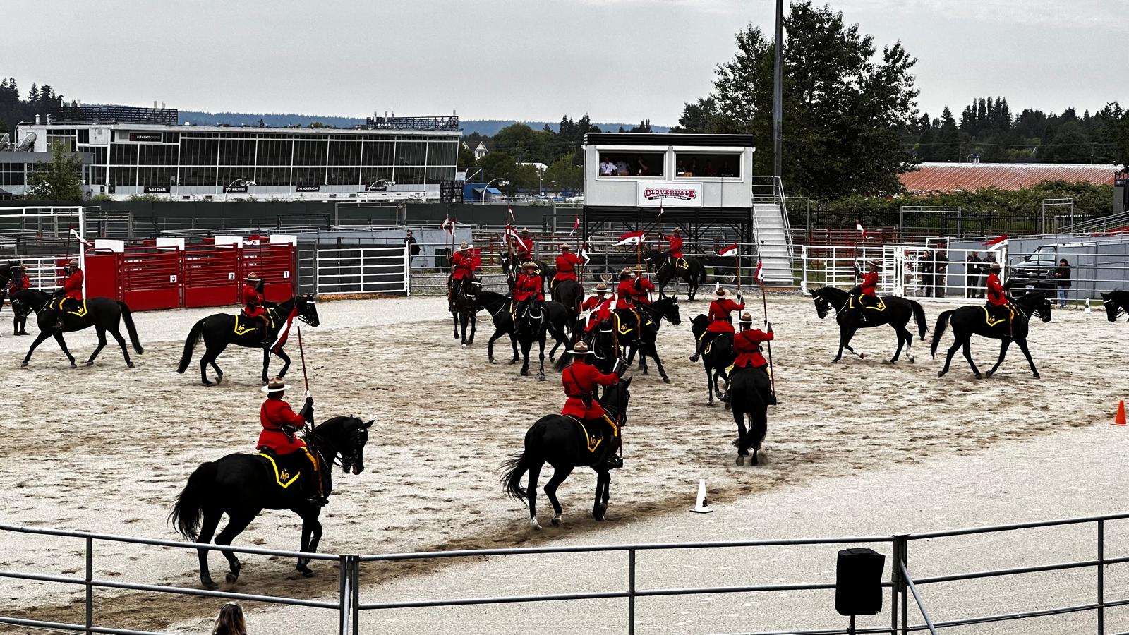 RCMP Musical Ride performing at the Cloverdale Rodeo grounds