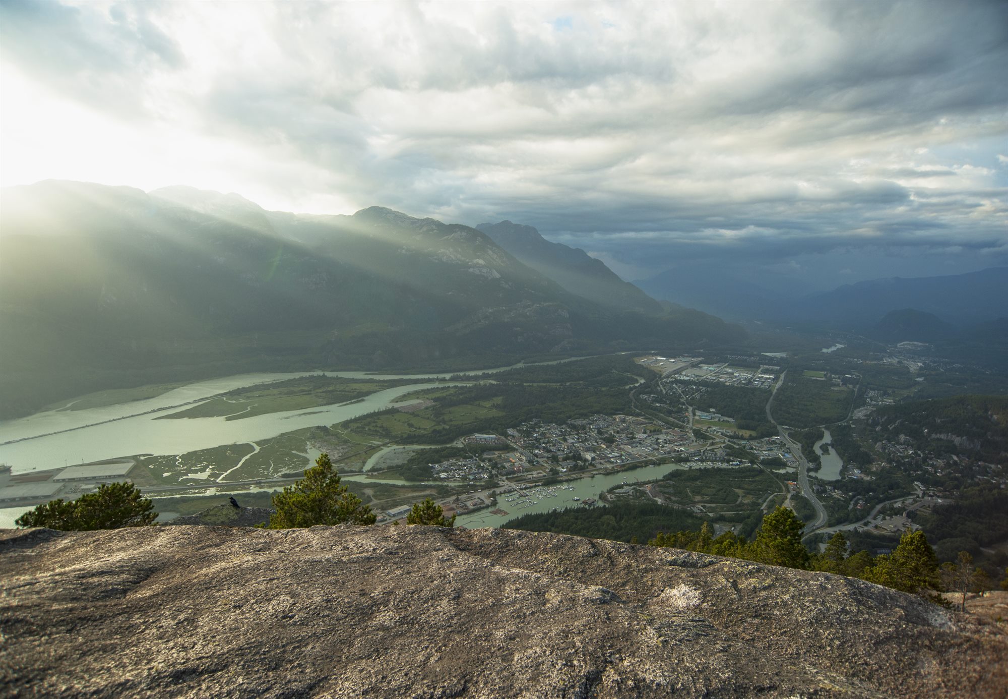 Aerial view of Squamish and the Sea to Sky corridor