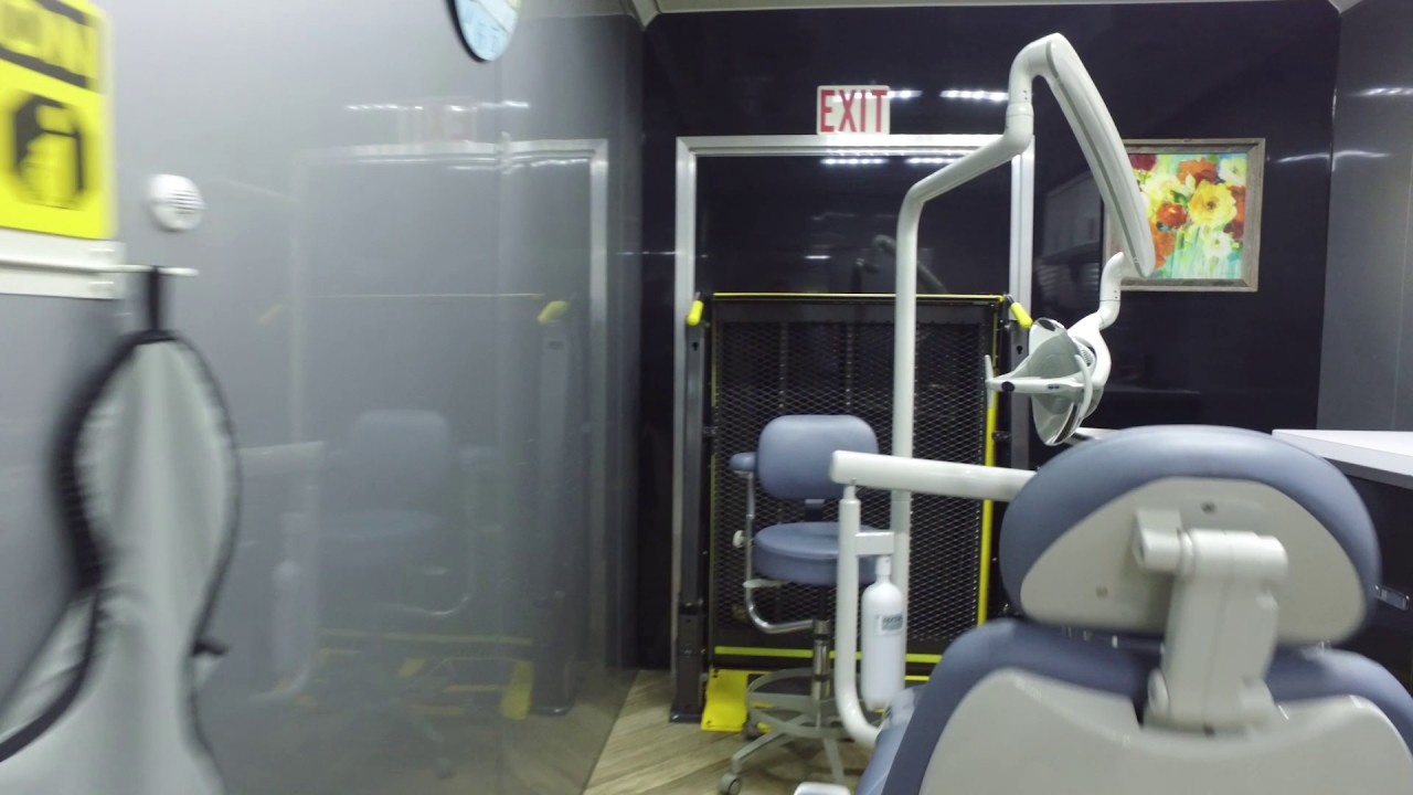 Interior view from the Onsite Dental mobile dental trailer walkthrough video.