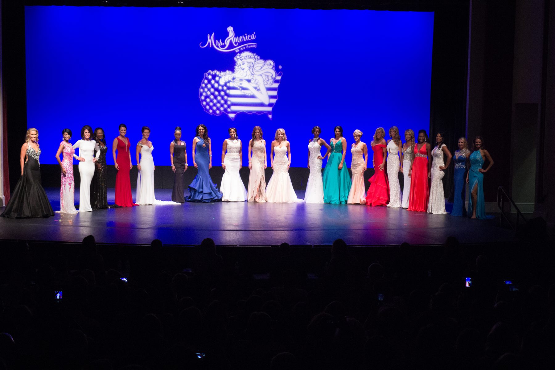 Mrs. Georgia pageant group on stage photographed by ART Studios