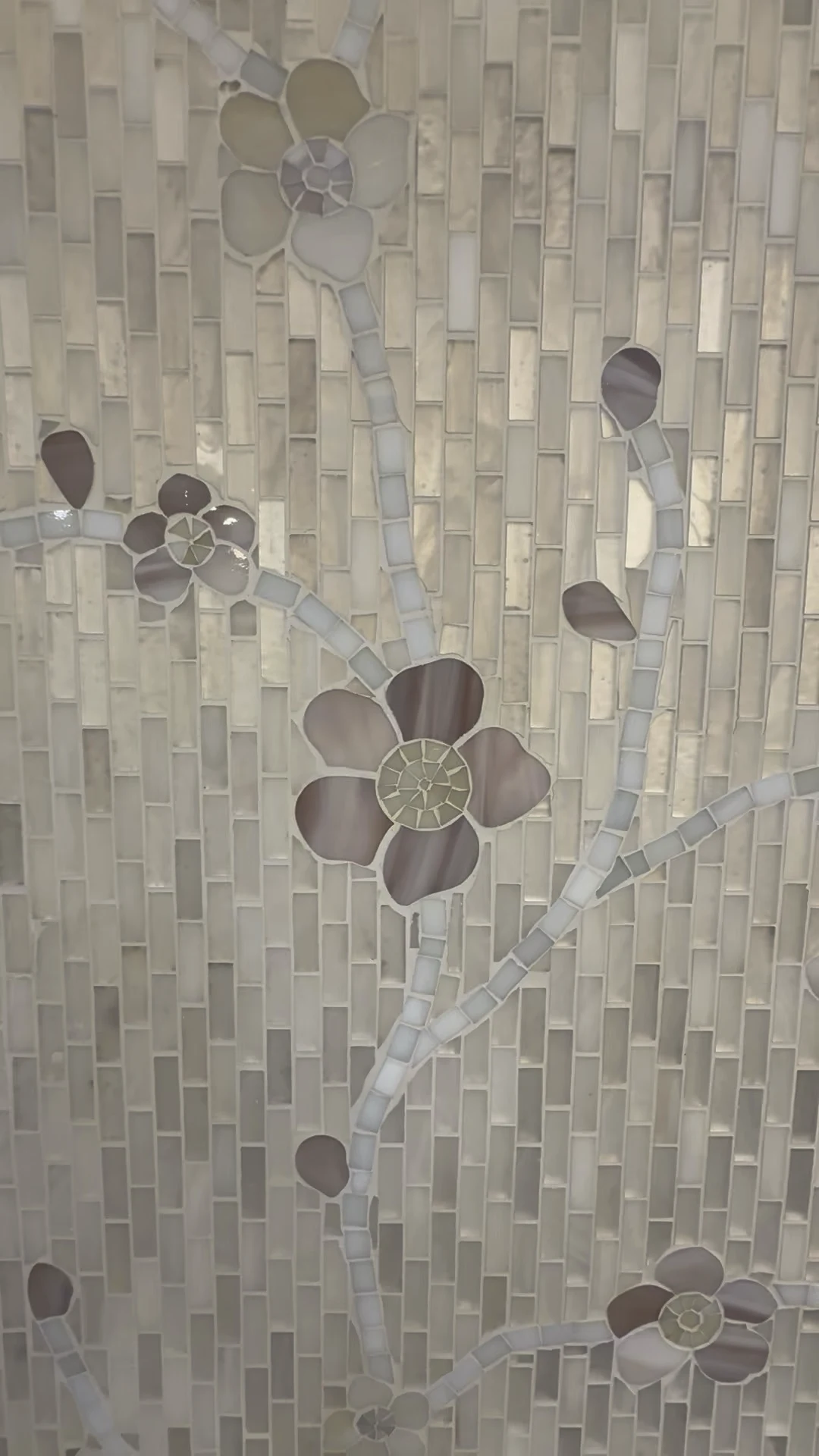 Detailed mosaic backsplash at Hart Townhouse.