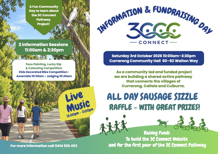 Flyer for the 3C Connect information and fundraising day