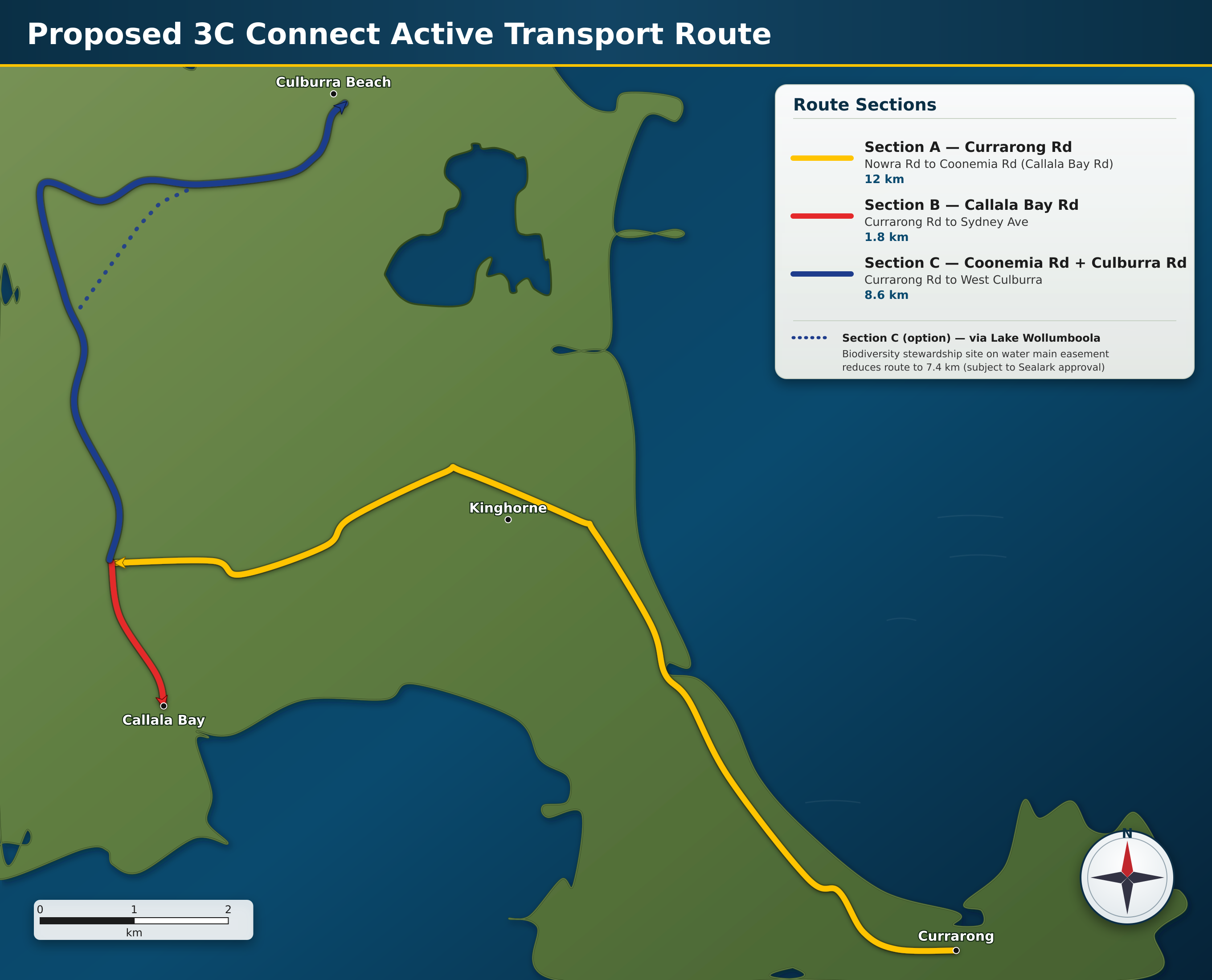 Map of the proposed path