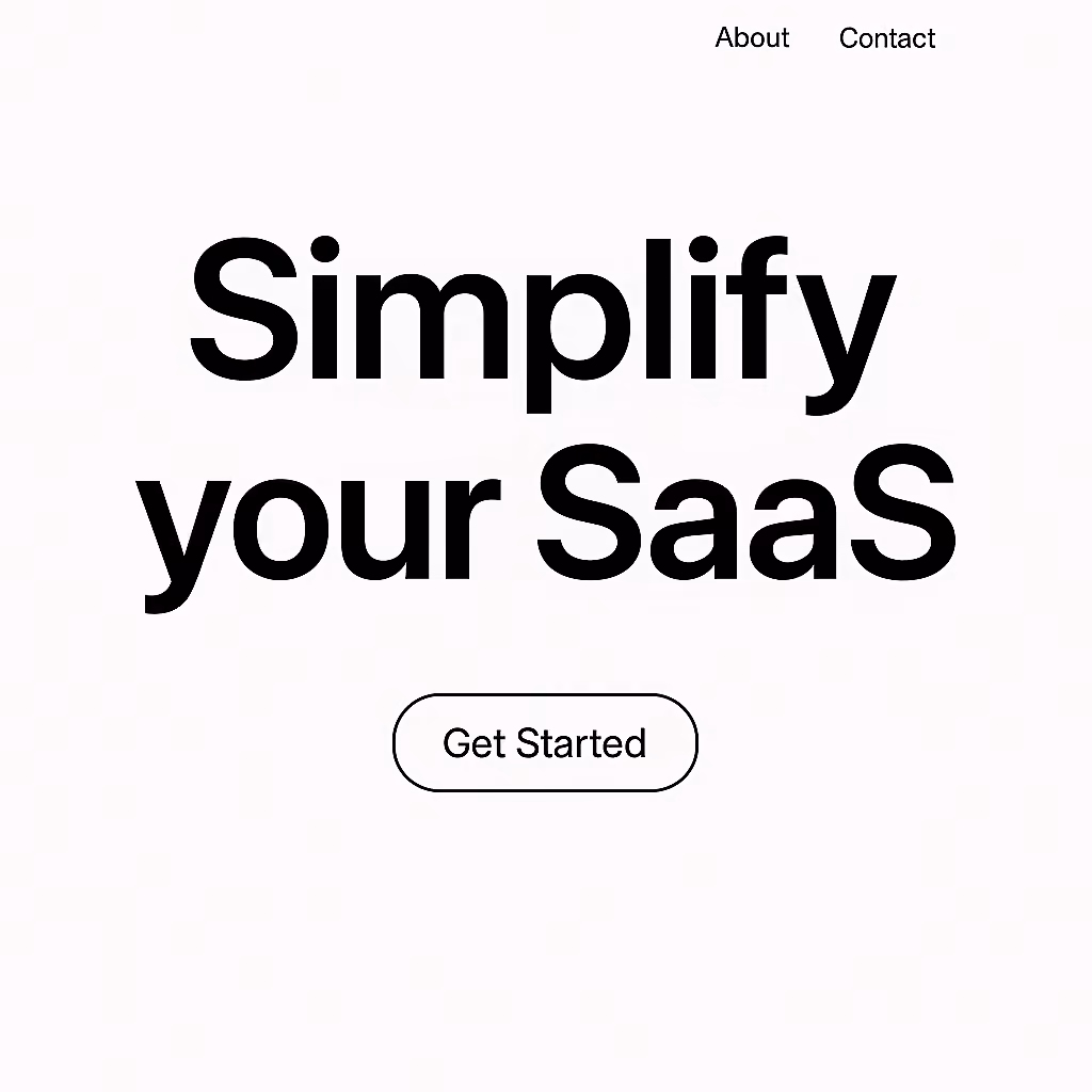 Minimalist SaaS homepage featuring bold typography and strategic whitespace