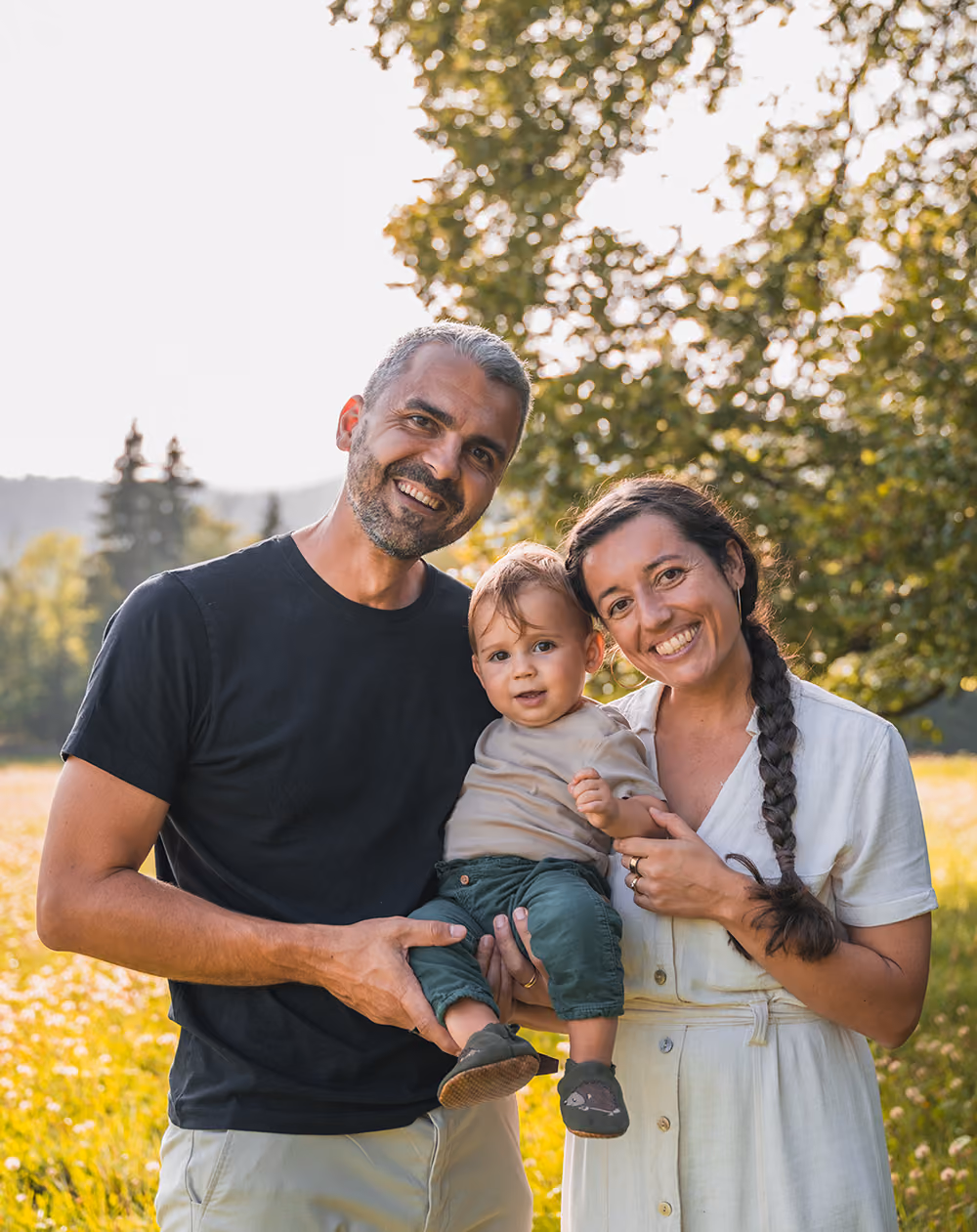 Familie bei einem Aufenthalt am Gregorhof.
