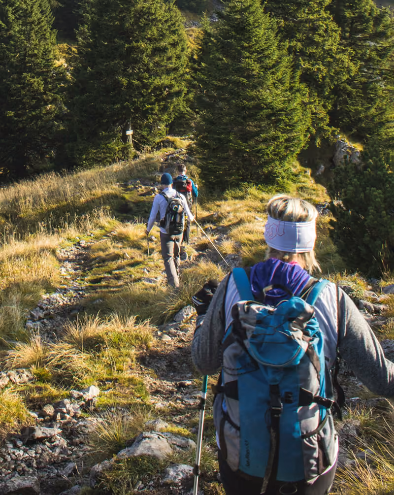 Geführte Wanderung in den Bergen.