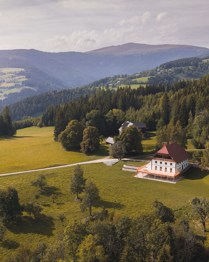 Ausblick vom Gregorhof über die Landschaft.