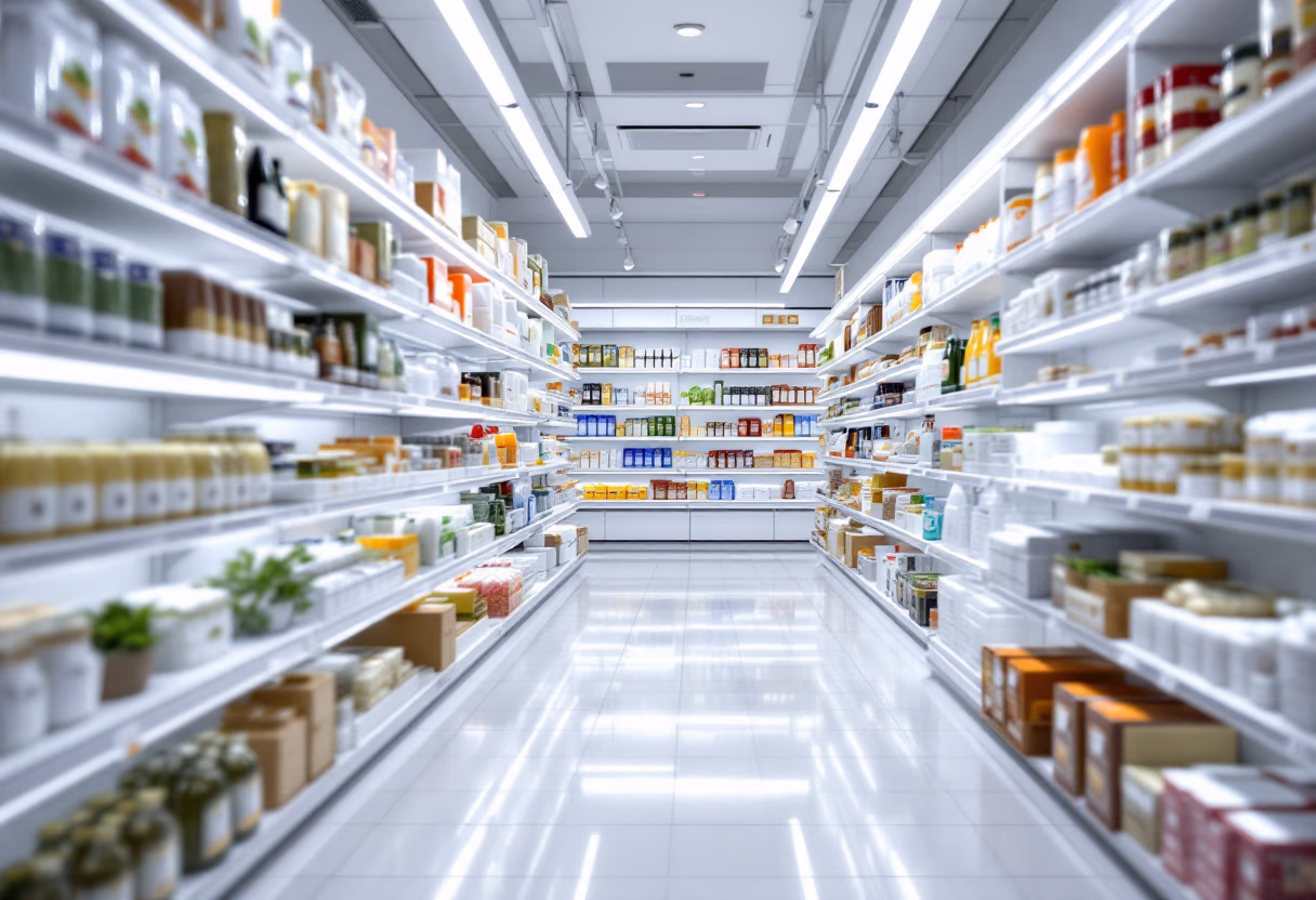 image of grocery aisles (for a grocery store)